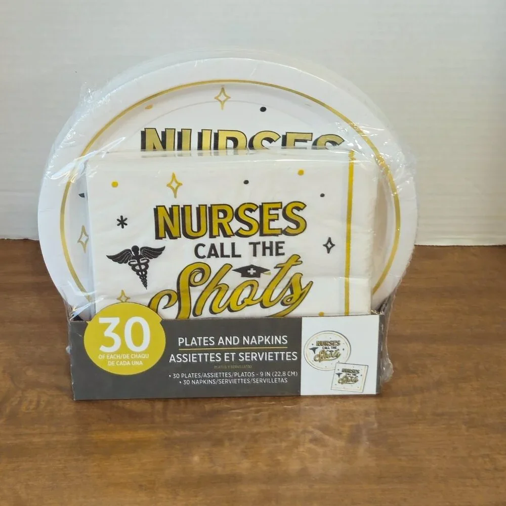 Nurses Call the Shots Paper Plates & Napkins